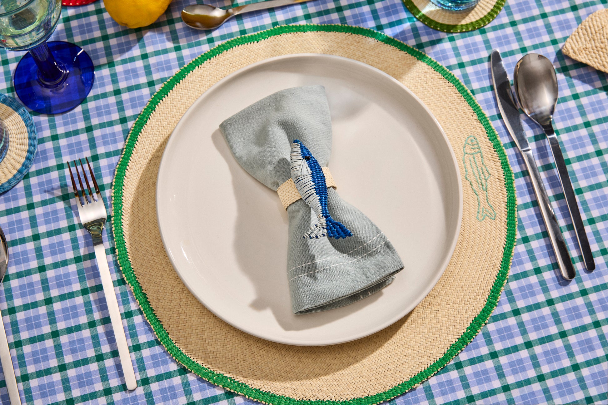 Blue Sardine Napkin Ring image 1