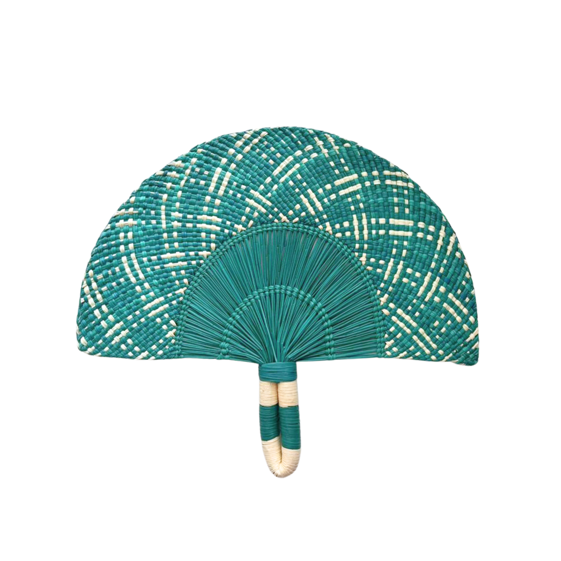 Flat Turquoise Hand Fan image 0
