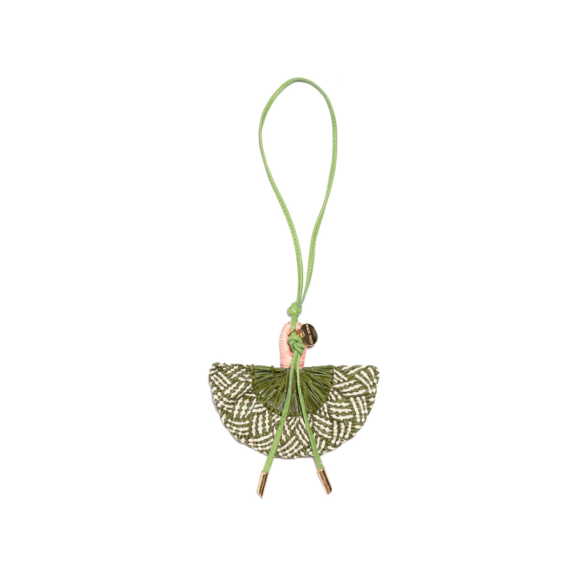 Olive/Pink Fan Charm
